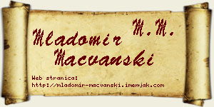 Mladomir Mačvanski vizit kartica